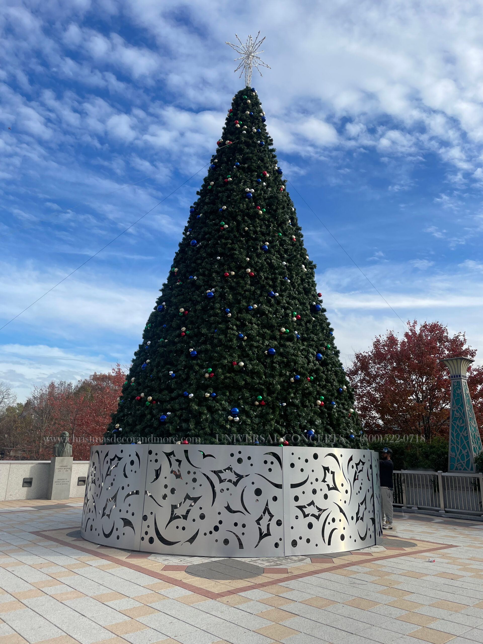 a view of a luminary christmas tree in decatur georgia.