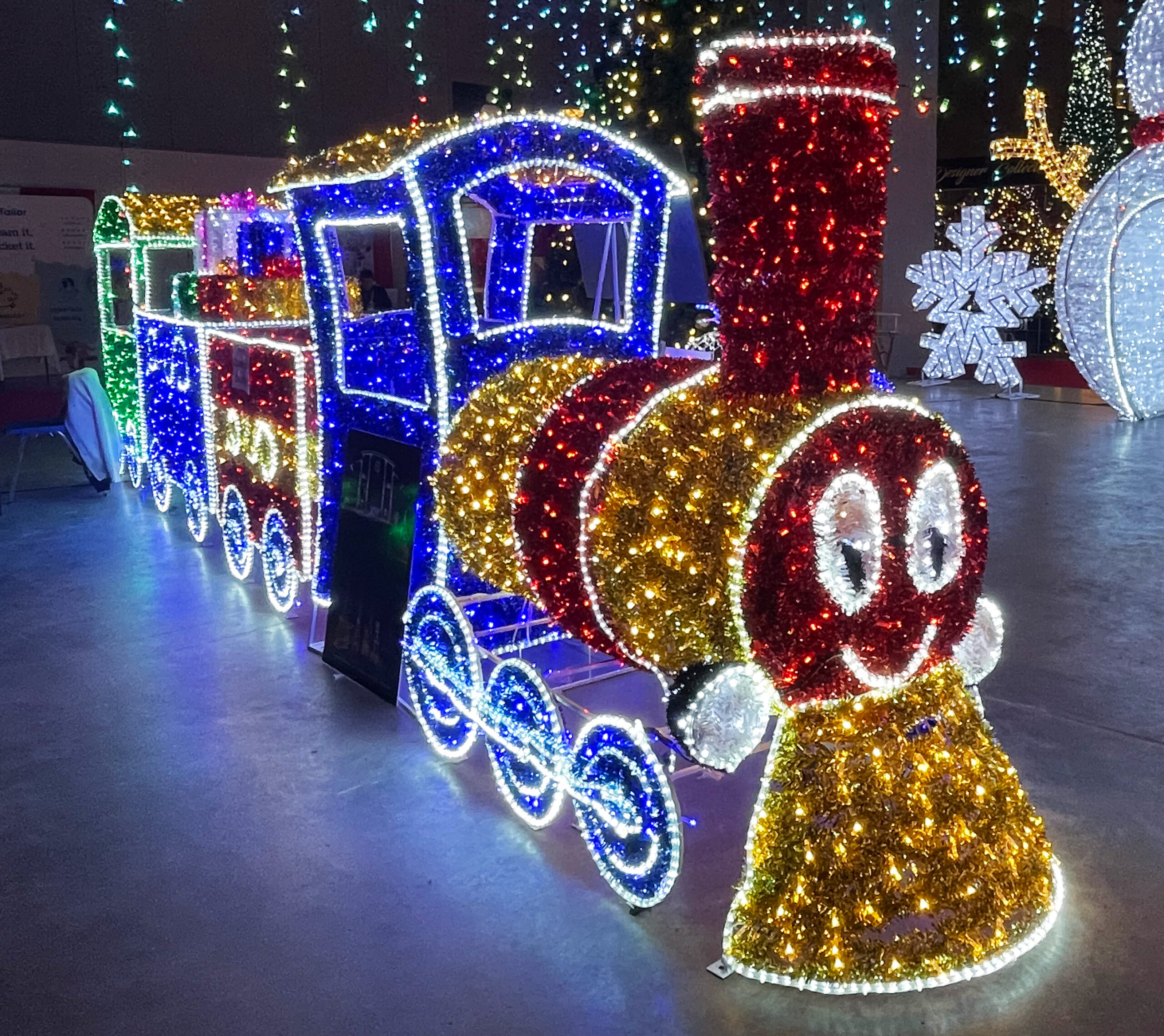 LED lighted toy train feature
