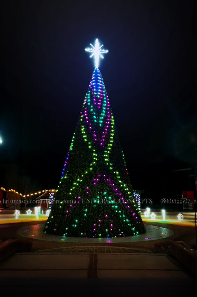 an RGB panel Christmas tree by Universal Concepts