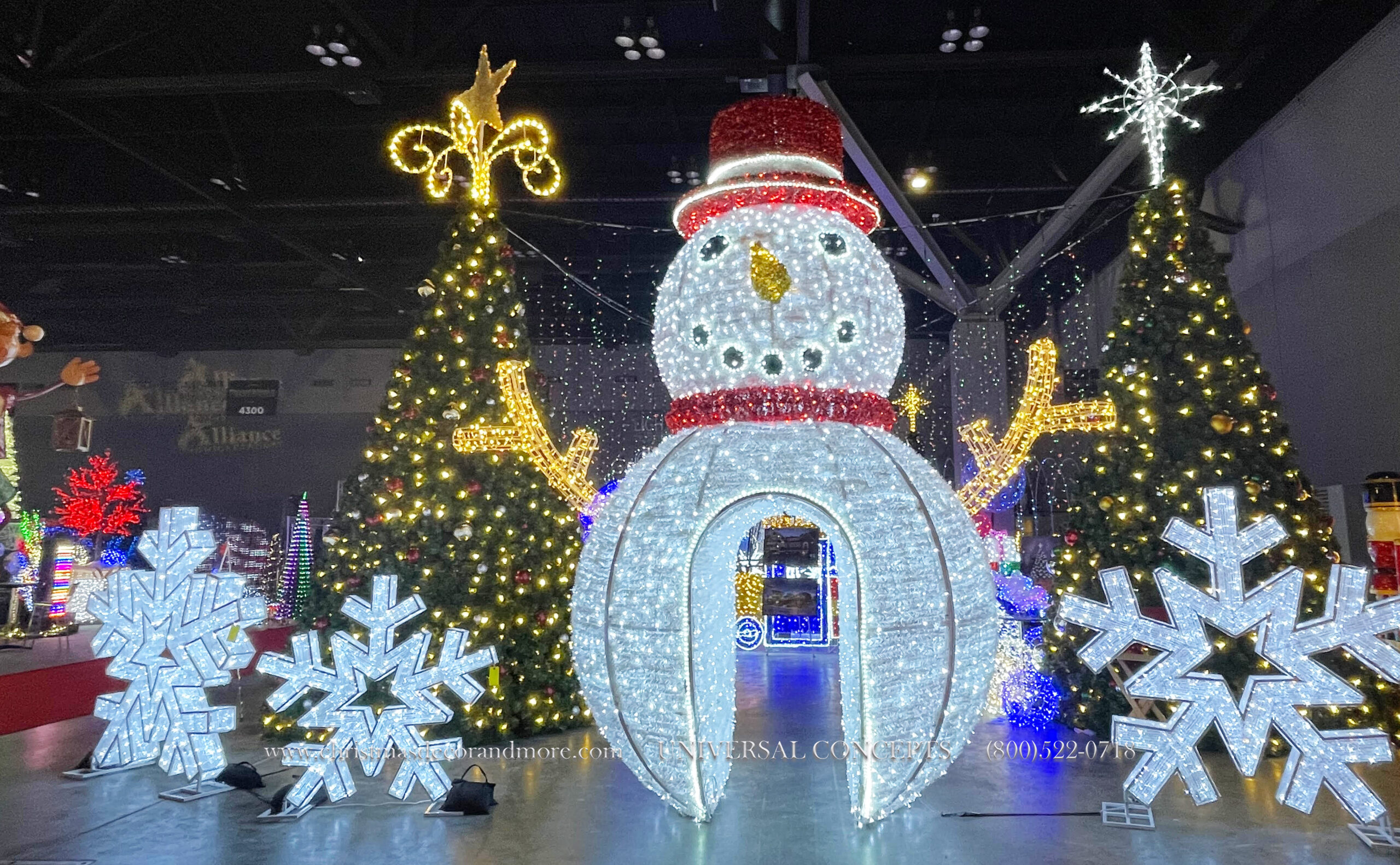 giant LED lighted snowman sculpture